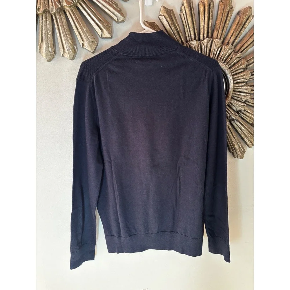 Banana Republic Cotton Cashmere Quarter Zip‎ Sweater Men's M Navy